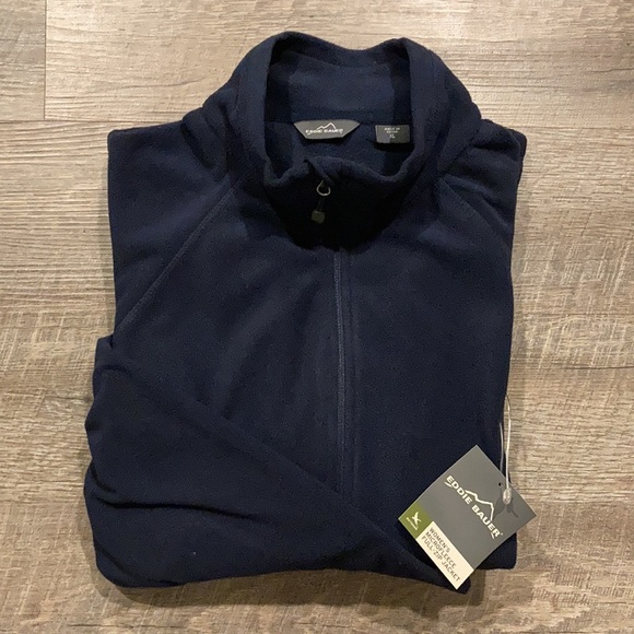 Eddie Bauer Jackets & Blazers - Eddie Bauer Navy blue microfleece pull zip jacket